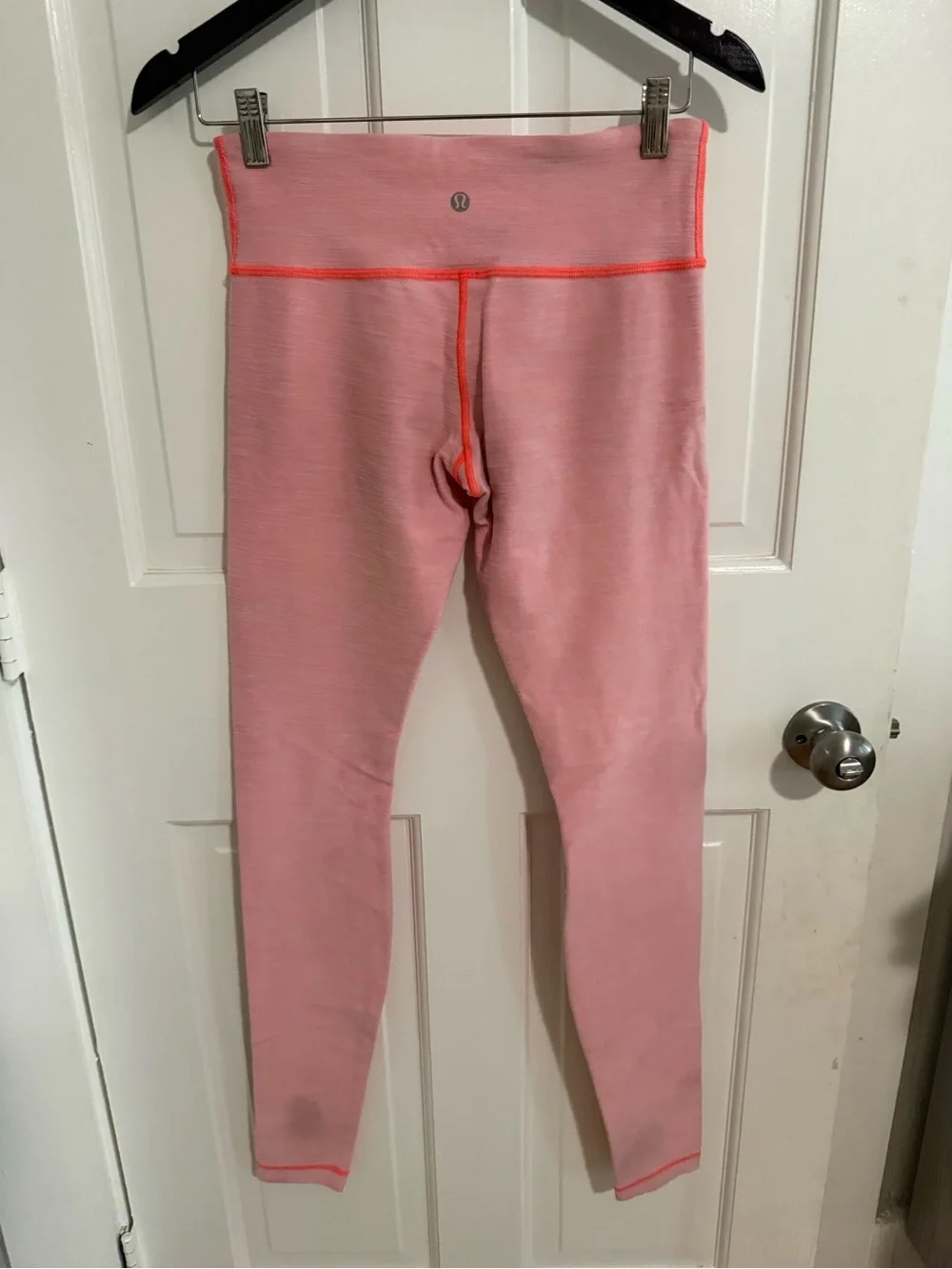 lululemon athletica Pink Leggings with Coral Stitching